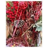 Holiday Decor Collection with Lanterns, Pinecones, Faux Greens, and Bows