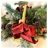 Holiday Decor Collection with Lanterns, Pinecones, Faux Greens, and Bows