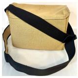 Vintage Camera Bag with Polaroid Spectra SE, Lenses, Flashes, and Photo Frame Collection