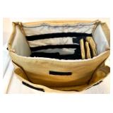 Vintage Camera Bag with Polaroid Spectra SE, Lenses, Flashes, and Photo Frame Collection