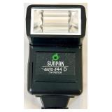 Vintage Camera Bag with Polaroid Spectra SE, Lenses, Flashes, and Photo Frame Collection