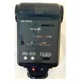 Vintage Camera Bag with Polaroid Spectra SE, Lenses, Flashes, and Photo Frame Collection