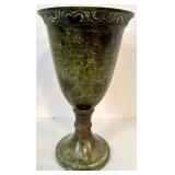 Eclectic Decor Group with Vintage Kettle, Planter Chalice, Stoneware Crock, Eagle Statue, Bamboo Fountain, and Wood Magazine Rack