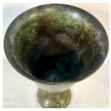 Eclectic Decor Group with Vintage Kettle, Planter Chalice, Stoneware Crock, Eagle Statue, Bamboo Fountain, and Wood Magazine Rack