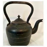 Eclectic Decor Group with Vintage Kettle, Planter Chalice, Stoneware Crock, Eagle Statue, Bamboo Fountain, and Wood Magazine Rack