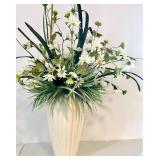 Decorative Home Decor Set with Large Floral Vase, Lantern, and Metal Candle Holder