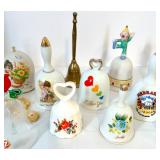 Collection of 20 Decorative Porcelain and Brass Souvenir Bells