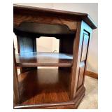 Solid Wood Octagon Side Table with Storage Shelf