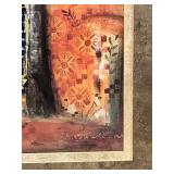 Framed Art Print Set: Palm Courtyard Scene and Hyacinthus Botanical Illustration