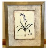 Framed Art Print Set: Palm Courtyard Scene and Hyacinthus Botanical Illustration