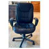 Black Fabric Padded Swivel Office Chair with Armrests