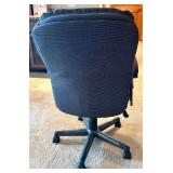 Black Fabric Padded Swivel Office Chair with Armrests