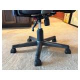 Black Fabric Padded Swivel Office Chair with Armrests