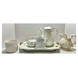 Rosina Bone China Tea Set with Tray and Assorted Creamers