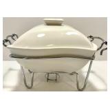 Godinger 1 Qt Covered Porcelain Baker with Warmer, Salt & Pepper Shakers, and Pfaltzgraff Butter Dish Set