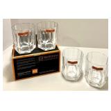 Nachtmann Double Old Fashioned Crystal Glasses with Wood Nut Bowl and Picks Set