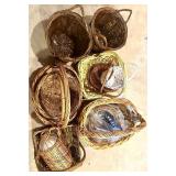 Assorted Wicker Basket Collection with Handles - Set of 13