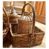 Assorted Wicker Basket Collection with Handles - Set of 13