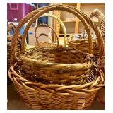 Assorted Wicker Basket Collection with Handles - Set of 13