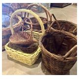 Assorted Wicker Basket Collection with Handles - Set of 13