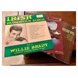 Vintage Magnavox Stereo Console Tables with Garrard Turntable and Assorted Vinyl Records