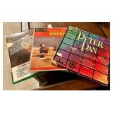 Vintage Magnavox Stereo Console Tables with Garrard Turntable and Assorted Vinyl Records