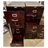 Set of 3 Metal Filing Cabinets by Columbia and Art Metal