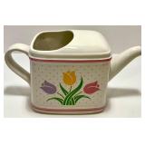 Kitchen Serveware Set with Tulip Ceramic Watering Can, 4 Colorful Serving Plates, Iced Dip Bowl, and Salad Servers