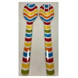 Kitchen Serveware Set with Tulip Ceramic Watering Can, 4 Colorful Serving Plates, Iced Dip Bowl, and Salad Servers