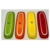 Kitchen Serveware Set with Tulip Ceramic Watering Can, 4 Colorful Serving Plates, Iced Dip Bowl, and Salad Servers