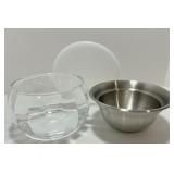 Kitchen Serveware Set with Tulip Ceramic Watering Can, 4 Colorful Serving Plates, Iced Dip Bowl, and Salad Servers