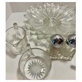 Glassware Collection including Bowls, Dishes, Goblets, and Salt and Pepper Shakers