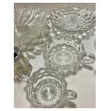 Glassware Collection including Bowls, Dishes, Goblets, and Salt and Pepper Shakers