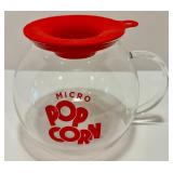 Micro-Pop Glass Popcorn Popper with Red Silicone Lid