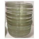 Collection of Vintage Clear Glass Bowls, Plates, and Decorative Glass Jar