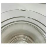 Collection of Vintage Clear Glass Bowls, Plates, and Decorative Glass Jar