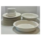 Set of 10 Vintage Pfaltzgraff Plates with Serving Bowl, Casserole Dish, and Ramekins