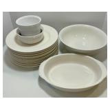 Set of 10 Vintage Pfaltzgraff Plates with Serving Bowl, Casserole Dish, and Ramekins