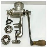 Universal No. 2 Cast Iron Hand Crank Meat Grinder with Attachments
