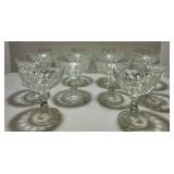 Set of 10 Vintage Pressed Glass Dessert Coupes