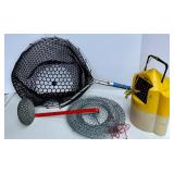 Fishing Gear Collection: 6 Rods with Reels, Chair, Tackle Box and Accessories