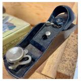 Collection of 4 Vintage Hand Planes with Servess 4 inch Mini Vise in Wooden Box