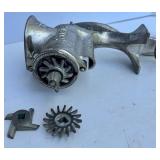 Set of 3 Universal Vintage Cast Iron Meat Grinders with Wooden Handles