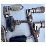 Vintage Hand Crank Brace Drills with Wood Handles