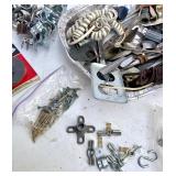 Lot of Vintage and Assorted Electrical Hardware, Box Covers and Clamps