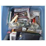 Collection of Hand Tools, Tool Belt, Wire Brushes, and Accessories