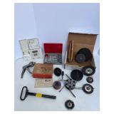 Collection of Hand Tools, Tool Belt, Wire Brushes, and Accessories