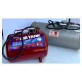 Lot of 2 Portable Air Tanks with Pressure Gauges and Hoses