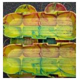 Set of 4 Colorful Plastic Snow Sleds with Pull Ropes