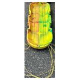 Set of 4 Colorful Plastic Snow Sleds with Pull Ropes